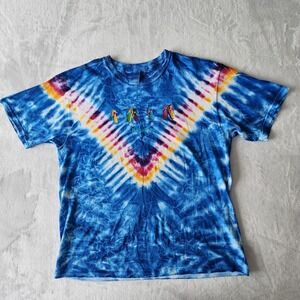 Vintage Tie Dye Shirt Bahamas Mens L Fruit of the Loom Psychedelic Y2K Hippie
